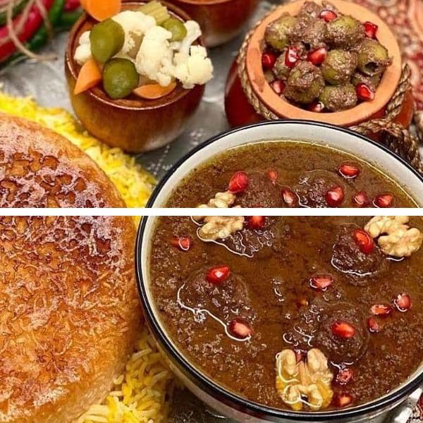 Fesenjan, a Persian pomegranate and walnut stew